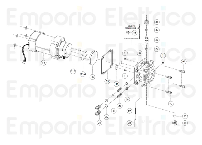 fadini pièce détachée soupape de distribution de la pression d'huile pompe p3 380128