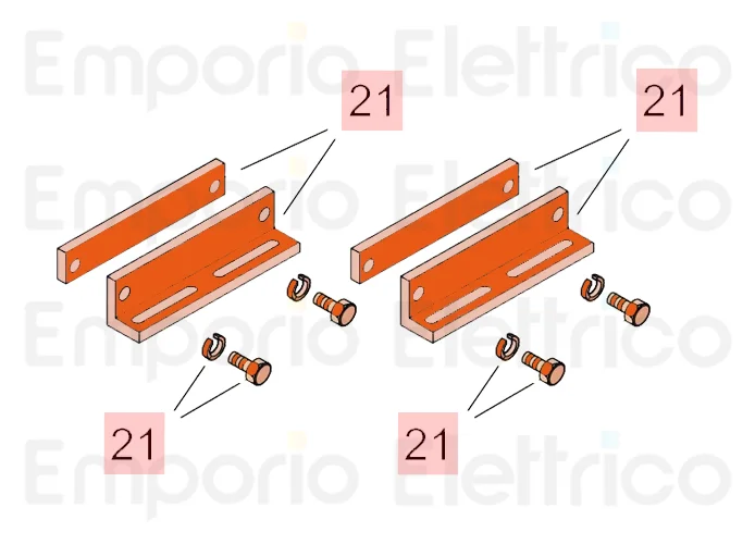 faac ricambio gruppo squadri fissaggio e distanziali 7 63003338