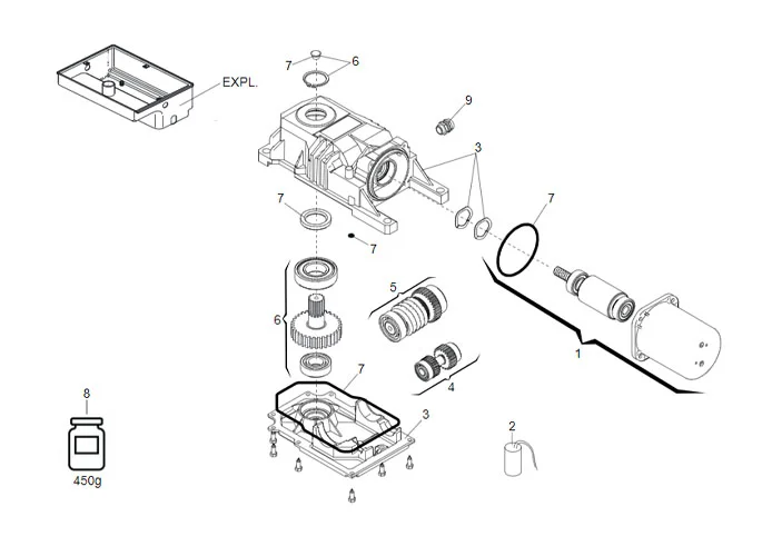 faac pagina ricambi per motore 770 230v
