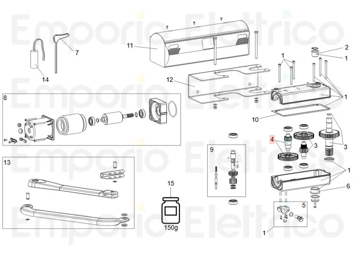 faac ricambio gruppo *p0477* 3 riduzione 718002