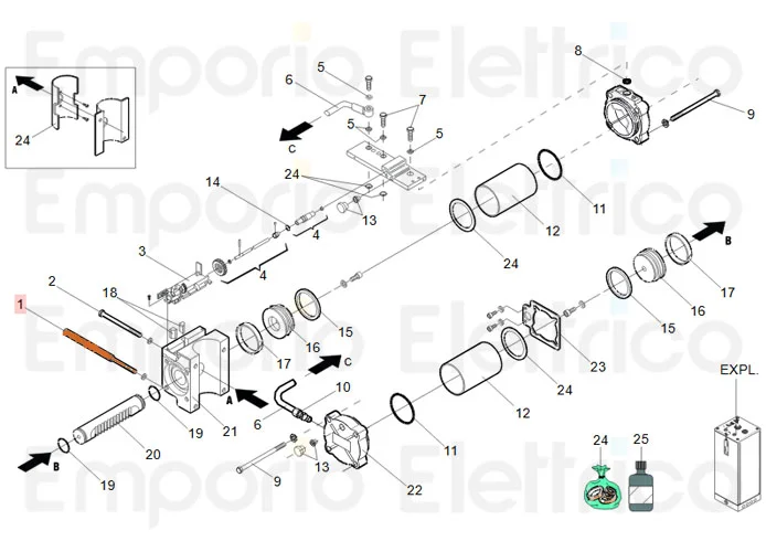 faac ricambio vite serraggio corpo  m8 m.760 7019345