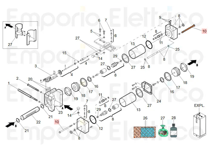 faac ricambio te 10x150 5737 inox 7011355