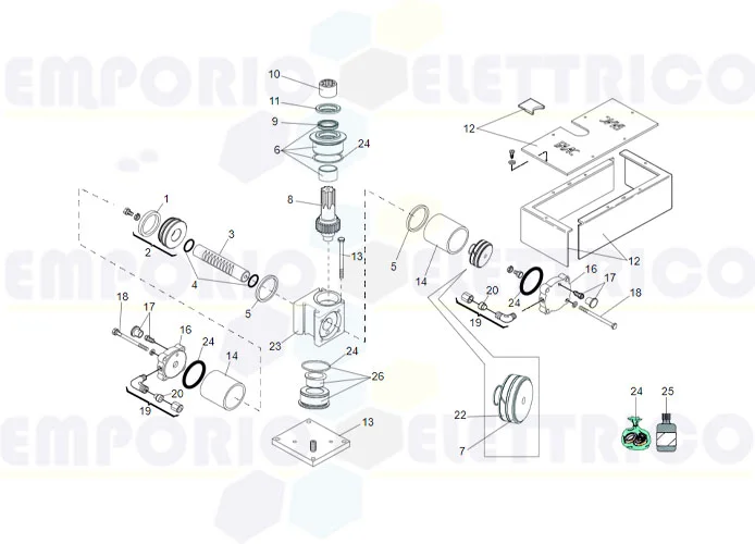 faac jack motor spare parts page 750 180°