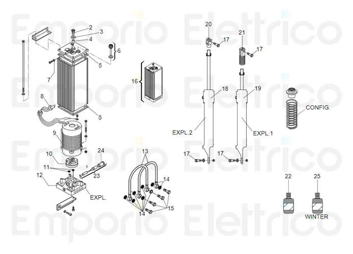 faac spare parts page for barriers 620 sr